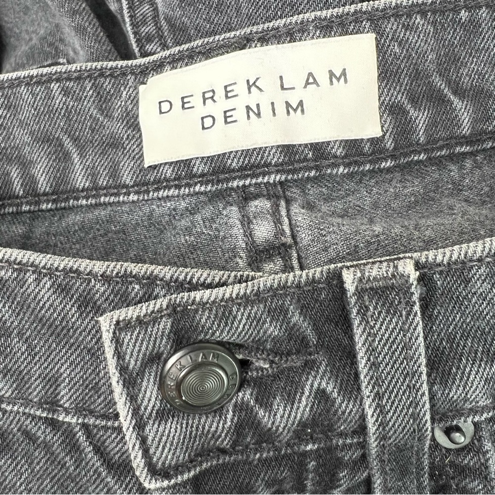 Derek Lam 10 Crosby DREW Two-Tone Black Denim High Rise Cut Off Jean Shorts - Picture 7 of 14